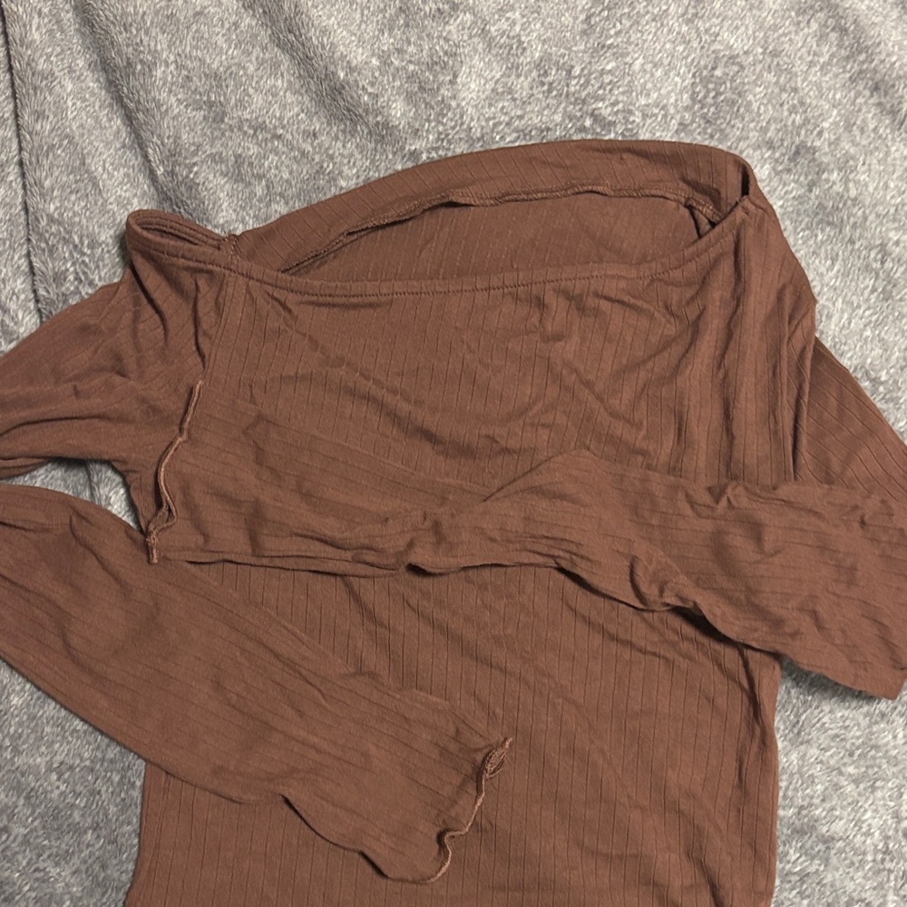 Brown Long Sleeve Women's Top